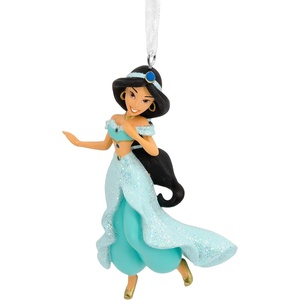 Hallmark Disney Princess Ne’Qwa Art Cinderella Christmas Ornament, Hand-Painted Glass(Princess Jasmine)
