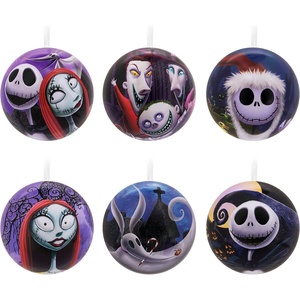 Hallmark Disney Tim Burton’s The Nightmare Before Christmas Ornaments, Tin Ball, Set of 12