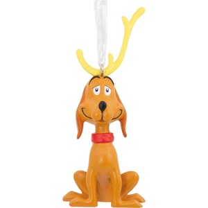 Hallmark Dr. Seuss’s How The Grinch Stole Christmas! Grinch in Santa Hat Christmas Ornament(Max the Dog)