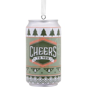 Hallmark Friends Drink Alike Cocktail Glasses Christmas Ornament(Cheers to You Beer Can)