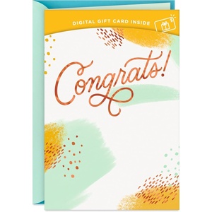 Hallmark Gift Card Greeting Christmas Card (Merry Mod Santa)(Congratulations)