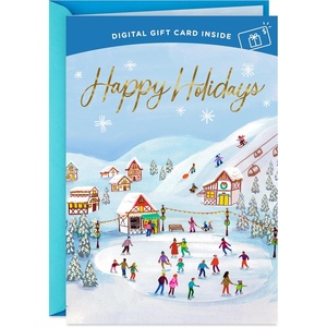Hallmark Gift Card Greeting Christmas Card (Merry Mod Santa)(Happy Holidays)