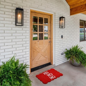 Hallmark Holiday Doormat, Snowy Cottage -18″ x 30 | Outdoor Coir Doormat for Christmas | Festive Seasonal Decor for Entrance, Porch or Front Door | Removes Dust & Dirt from Shoes | Bring Seasonal Joy(Ho Ho Ho Red)
