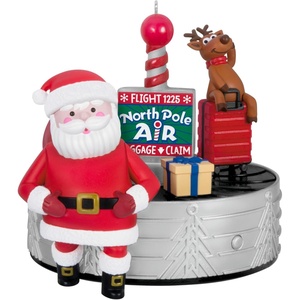 Hallmark Keepsake Christmas Ornament 2024, Ho-Ho-Holiday Travel With Light, Sound and Motion, Santa Collectors Gifts(Ho-Ho-Holiday)