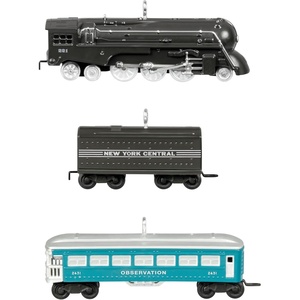Hallmark Keepsake Christmas Ornament 2024, Lionel Union Pacific Rotary Bathtub Gondola, Metal, Gifts for Train Lovers(Lionel 221 Steam Locomotive and Tender with 2431 Observation Car)