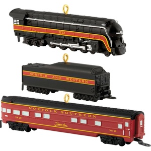 Hallmark Keepsake Christmas Ornament 2024, Lionel Union Pacific Rotary Bathtub Gondola, Metal, Gifts for Train Lovers(Lionel Norfolk and Western Passenger)