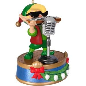 Hallmark Keepsake Christmas Ornament 2024, North Pole Tree Trimmers Band Collection Stuey On Sax Musical With Light, Music Gifts(Hank On Harmonica)