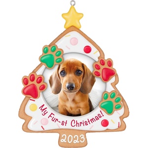 Hallmark Keepsake Christmas Ornament 2024, Pet’s Fur-st Christmas 2024 Photo Frame, Pet Gifts(2023 My Fur-st Christmas)