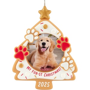 Hallmark Keepsake Christmas Ornament 2024, Pet’s Fur-st Christmas 2024 Photo Frame, Pet Gifts(2025 My Fur-st Christmas)