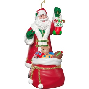 Hallmark Keepsake Christmas Ornament 2024, Santa with Toys, Santa Collectors Gifts(Santa with Toys)