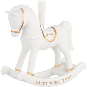 Hallmark Keepsake Christmas Ornament 2025, Baby’s 1st Christmas Baby Booties 2025, Porcelain(2026 Rocking Horse)