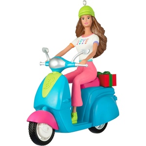 Hallmark Keepsake Christmas Ornament, Barbie On the Road, Gifts for Barbie Fans(2026 Fashionistas Doll & Scooter)