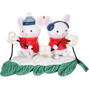 Hallmark Keepsake Christmas Ornament, Eye on the Snowball, Hobby Gifts(Merry Mice with Popcorn)