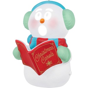 Hallmark Keepsake Christmas Ornament, Grandma Got Run Over By a Reindeer Musical, Funny Gifts(Caroling Snowman)