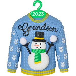 Hallmark Keepsake Christmas Ornament, Grandson Seal 2025(2023 Grandson Christmas Sweater)