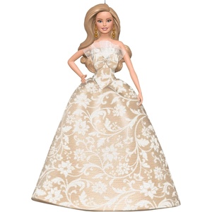 Hallmark Keepsake Christmas Ornament, Holiday Barbie, Gifts for Barbie Fans(2025 White Holiday Barbie)