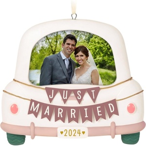 Hallmark Keepsake Christmas Ornament, Our Wedding 2025 Photo Frame, Metal, Wedding Gifts(2024 Just Married)