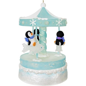 Hallmark Keepsake Christmas Ornament, Playful Penguins Musical with Light and Motion(Playful Penguins on Carousel)