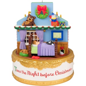 Hallmark Keepsake Christmas Ornament, Rockin’ Window Shopping 2025 Musical with Light and Motion, Snowman Collectors Gifts(2026 Night Before Christmas)