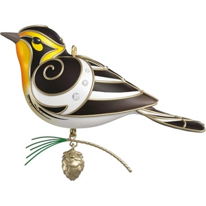 Hallmark Keepsake Christmas Ornament, The Beauty of Birds Blackburnian Warbler, Gifts for Nature Lovers(Blackburnian Warbler)