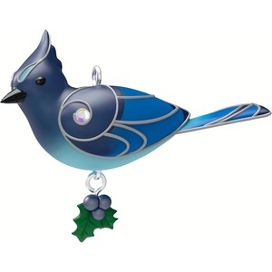 Hallmark Keepsake Christmas Ornament, The Beauty of Birds Blackburnian Warbler, Gifts for Nature Lovers(Mini Steller’s Jay)