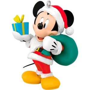 Hallmark Keepsake Disney Christmas Ornament, Mickey and Friends Firefighting Friends with Light, Sound and Motion(Santa Mickey)