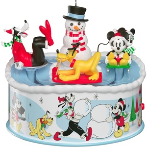Hallmark Keepsake Disney Christmas Ornament, Mickey and Friends Firefighting Friends with Light, Sound and Motion(Sledding Season)