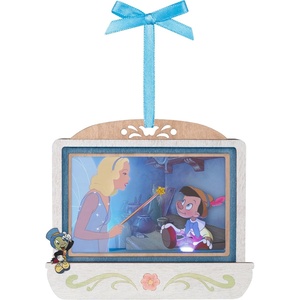 Hallmark Keepsake Disney Christmas Ornament, Pinocchio 85th Anniversary Geppetto’s Wish Come True with Light, Papercraft, Gifts for Disney Fans(Pinocchio)
