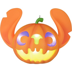 Hallmark Keepsake Halloween Ornament, Disney Lilo & Stitch Spooky Stitch Jack-o’-Lantern with Light, Gifts for Disney Fans(Stitch Jack-o’-Lantern with Light)