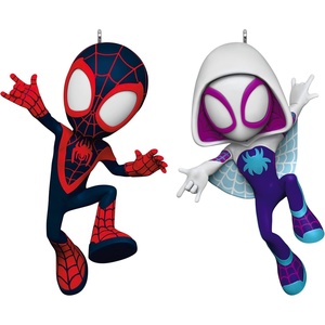 Hallmark Keepsake Marvel Christmas Ornament, Deadpool It’s a Sign! with Light, Gifts for Marvel Fans(Spin and Ghost-Spider)
