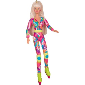 Hallmark Keepsake Mini Christmas Ornaments, Superstar Barbie and Superstar Christie, Set of 2, Gifts for Barbie Fans(Hot Skatin’ Barbie)