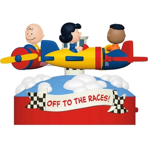 Hallmark Keepsake Peanuts Christmas Ornament, The Peanuts Gang with Snoopy Let’s Go Sledding! Musical with Light and Motion(Off to the Races!)