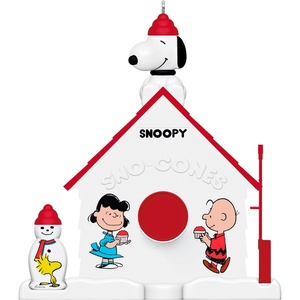 Hallmark Keepsake Peanuts Snoopy Christmas Ornament, The Peanuts Gang Merit Badge Ceremony(Sno-Cones with Friends)