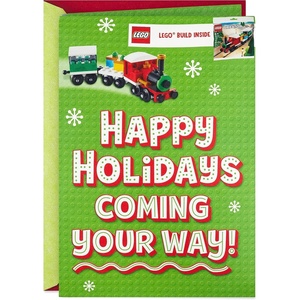 Hallmark Lego Christmas Card for Kids (Toy Train Building Kit)(Holiday Train  Lego Building Kit)