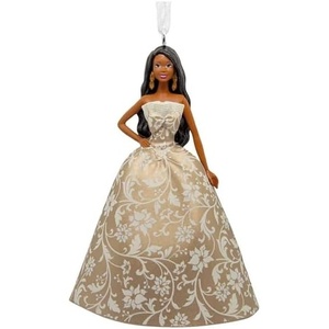 Hallmark Mattel Black Holiday Barbie Christmas Ornament, Gifts for Barbie Fans