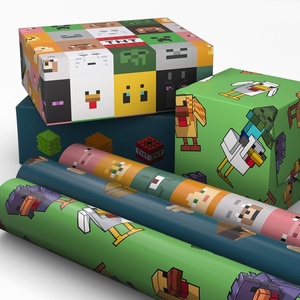Hallmark Minecraft Gift Bag Bundle (2 Bags: 13″ Large Blue Bag, 15″ Extra Large Green) for Birthdays, Christmas, Valentine’s Day, Halloween, Kids Parties(Minecraft (3 Mini Rolls))