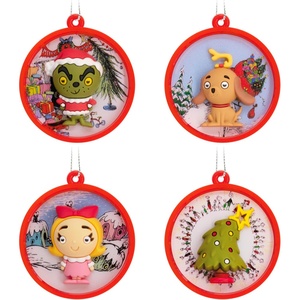 Hallmark Mini Christmas Tree Topper and Ornaments, Dr. Seuss’s How the Grinch Stole Christmas! Miniature Tree Topper and Ornaments, Set of 5, Gifts for Dr. Seuss Fans(Set of 4)