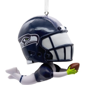 Hallmark NFL Seattle Seahawks Bouncing Buddy Christmas Ornament(Seattle Seahawks Bouncing Buddy Diving)