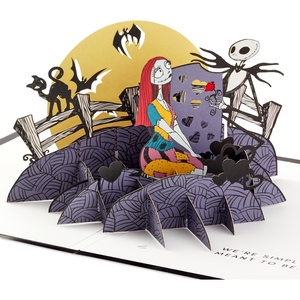 Hallmark Nightmare Before Christmas Pop Up Card (Jack & Sally) Signature Paper Wonder 3D Card for Anniversary, Love, Romantic Birthday, Sweetest Day(Nightmare Before Christmas)