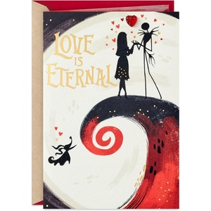 Hallmark Nightmare Before Christmas Pop Up Card (Jack & Sally) Signature Paper Wonder 3D Card for Anniversary, Love, Romantic Birthday, Sweetest Day(Nightmare Before Christmas  Love is Eternal)