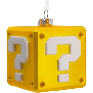 Hallmark Nintendo Super Mario Question Block Christmas Ornament, Blown Glass