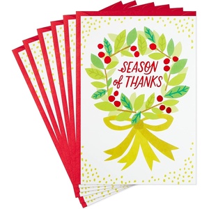 Hallmark Pack of Christmas Thank You Cards, Merry Thanks (10 Cards with Envelopes)(Season of Thanks)