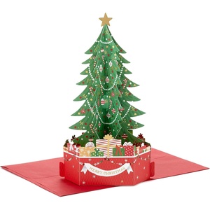 Hallmark Paper Wonder Displayable Pop Up Christmas Card (Christmas Tree)(Christmas Tree with Presents)