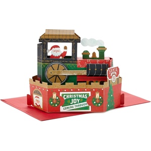 Hallmark Paper Wonder Displayable Pop Up Christmas Card with Sound and Motion (Christmas Train, Plays Deck the Halls)(Christmas Train  Moves and Plays Deck the Halls)