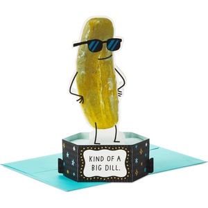 Hallmark Paper Wonder Shoebox Funny Father’s Day Pop Up Card for Him (3D Beer vs. Coffee Diorama) Birthday Card for Dad, Husband, Brother(Big Dill)