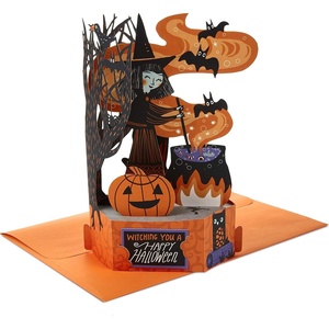 Hallmark Paper Wonder Shoebox Funny Pop Up Halloween Card (Happy Hallowiener)(Witch’s Cauldron)