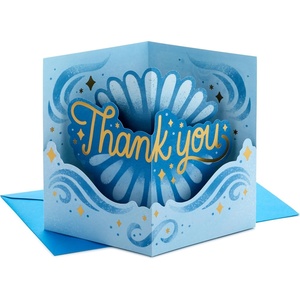 Hallmark Paper Wonder Spinning Pop-Up Floral Card with Music (Thinking of You) Pink, White and Gold Flower Bouquet(Thank You)