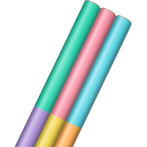 Hallmark Pastel Wrapping Paper Rolls – Pink, Purple, Blue, Green, Yellow, Orange Gift Wrap Paper (Set of 3 Rolls: 75 sq. ft. ttl.) for Birthday, Baby Shower, Easter, Any Occasion(Pastel Colorblock (3 Rolls))