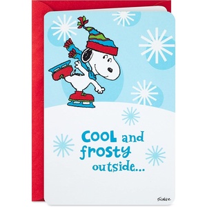 Hallmark Peanuts Christmas Card (Snoopy Ice Skating)(Snoopy Ice Skating)