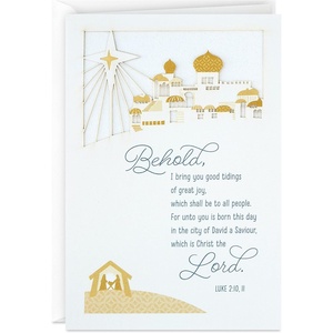 Hallmark Religious Christmas Boxed Cards, Three Angels (16 Cards and 17 Envelopes)(Good Tidings of Great Joy)